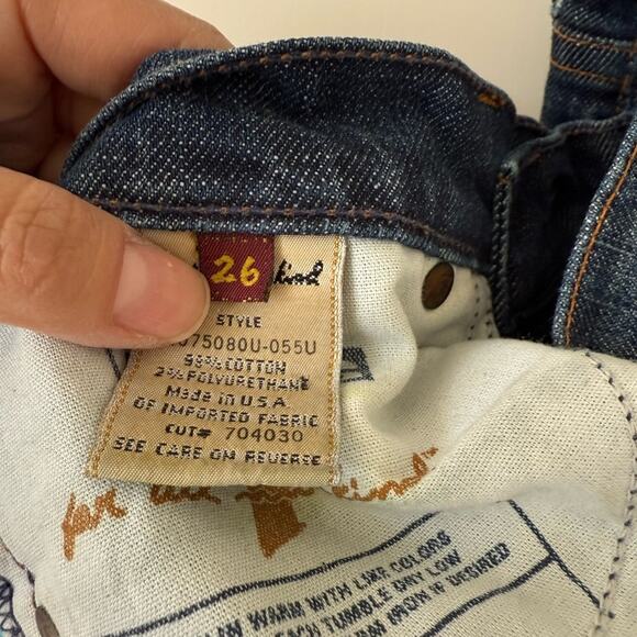 7 For All Mankind Sz. 26 Blue Boot Cut Jeans Y2K Indie Sleeze Denim 90's - Picture 5 of 6